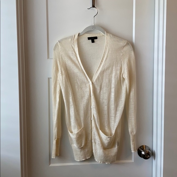 JCrew XXS lightweight cream long cardigan